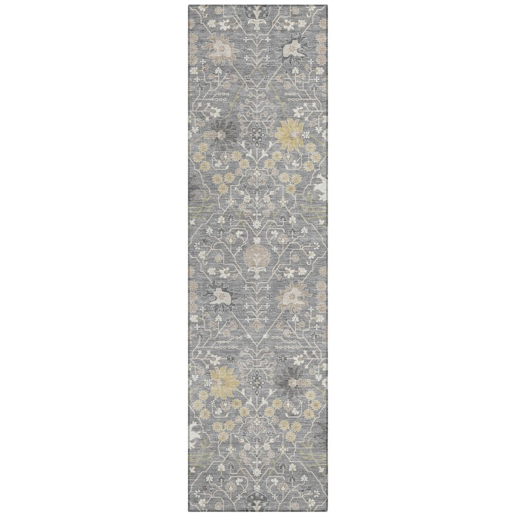 LOOMLAN Rugs Elara Gray Washable Indoor-Outdoor Rug