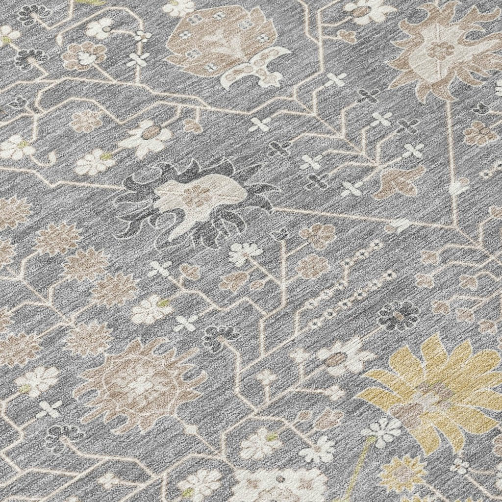 LOOMLAN Rugs Elara Gray Washable Indoor-Outdoor Rug
