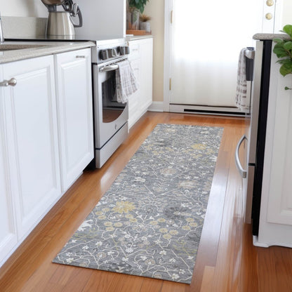 LOOMLAN Rugs Elara Gray Washable Indoor-Outdoor Rug