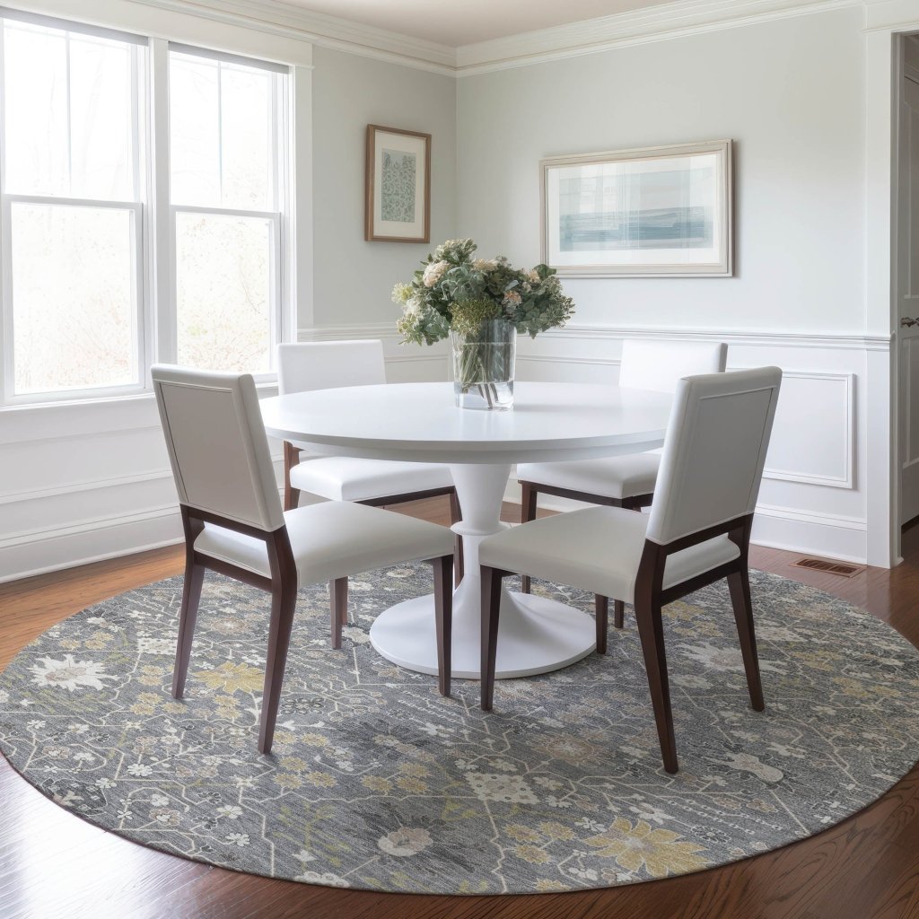 LOOMLAN Rugs Elara Gray Washable Indoor-Outdoor Rug