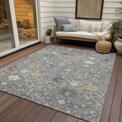 LOOMLAN Rugs Elara Gray Washable Indoor-Outdoor Rug