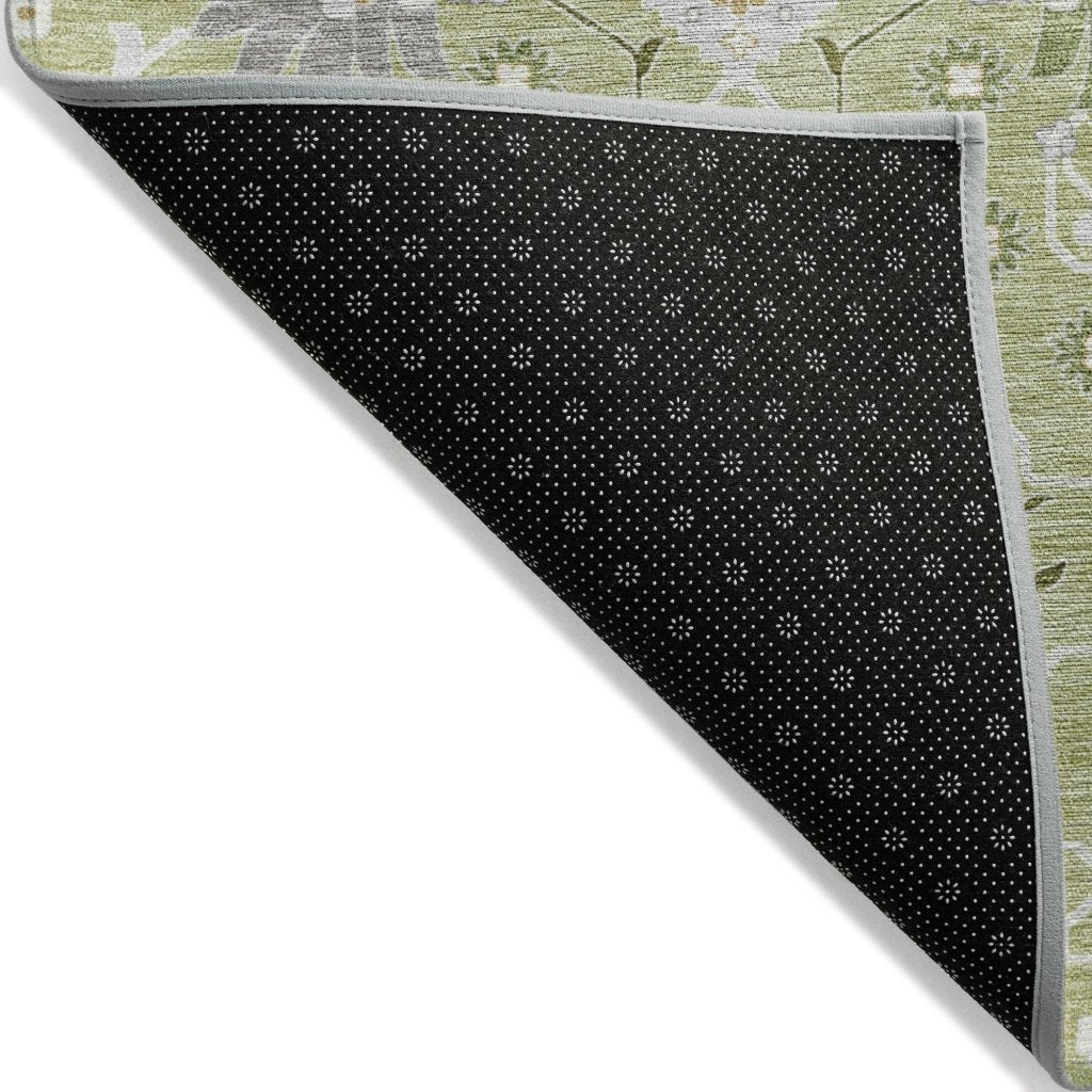 LOOMLAN Rugs Elara Green Washable Indoor-Outdoor Rug
