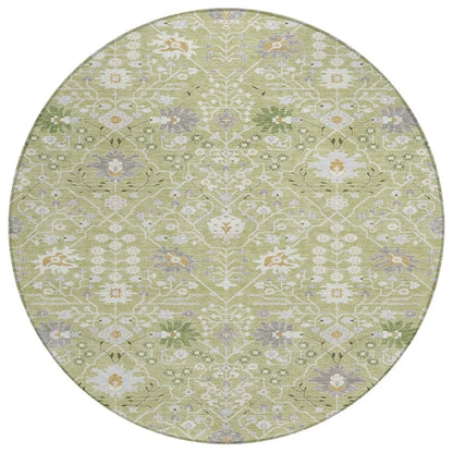 LOOMLAN Rugs Elara Green Washable Indoor-Outdoor Rug