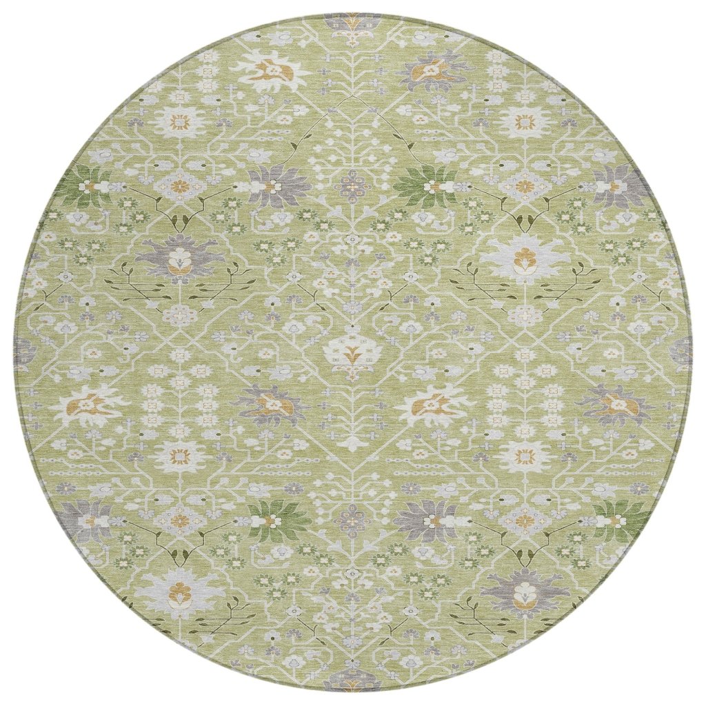 LOOMLAN Rugs Elara Green Washable Indoor-Outdoor Rug