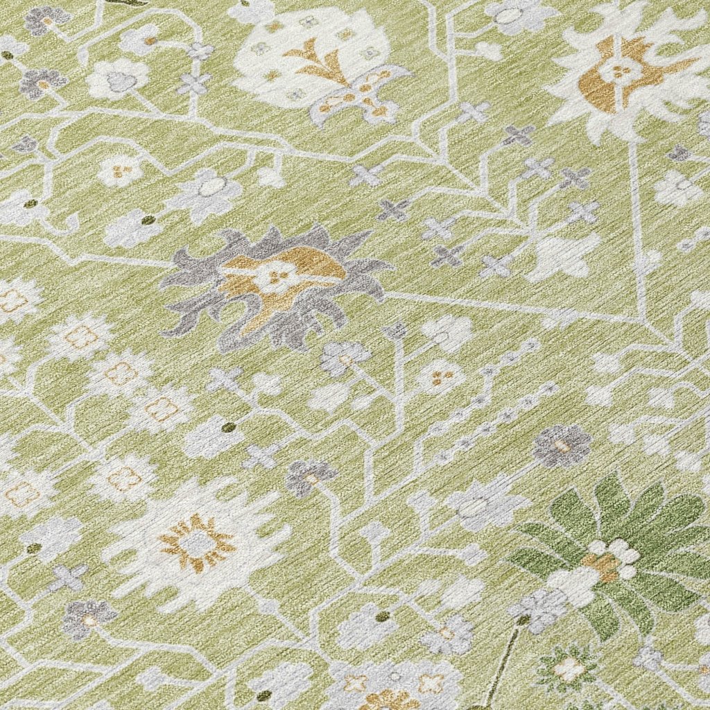 LOOMLAN Rugs Elara Green Washable Indoor-Outdoor Rug