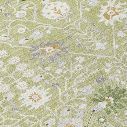 LOOMLAN Rugs Elara Green Washable Indoor-Outdoor Rug