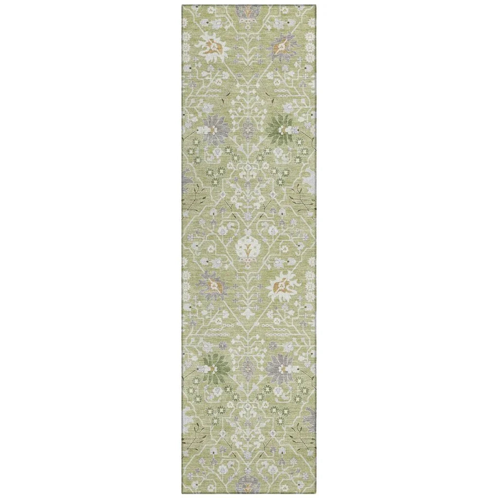 LOOMLAN Rugs Elara Green Washable Indoor-Outdoor Rug