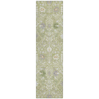LOOMLAN Rugs Elara Green Washable Indoor-Outdoor Rug