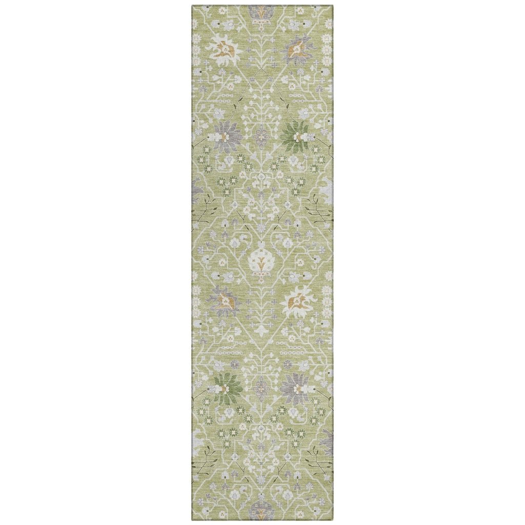 LOOMLAN Rugs Elara Green Washable Indoor-Outdoor Rug