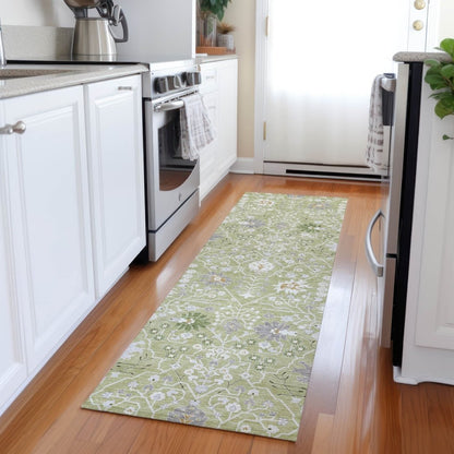 LOOMLAN Rugs Elara Green Washable Indoor-Outdoor Rug