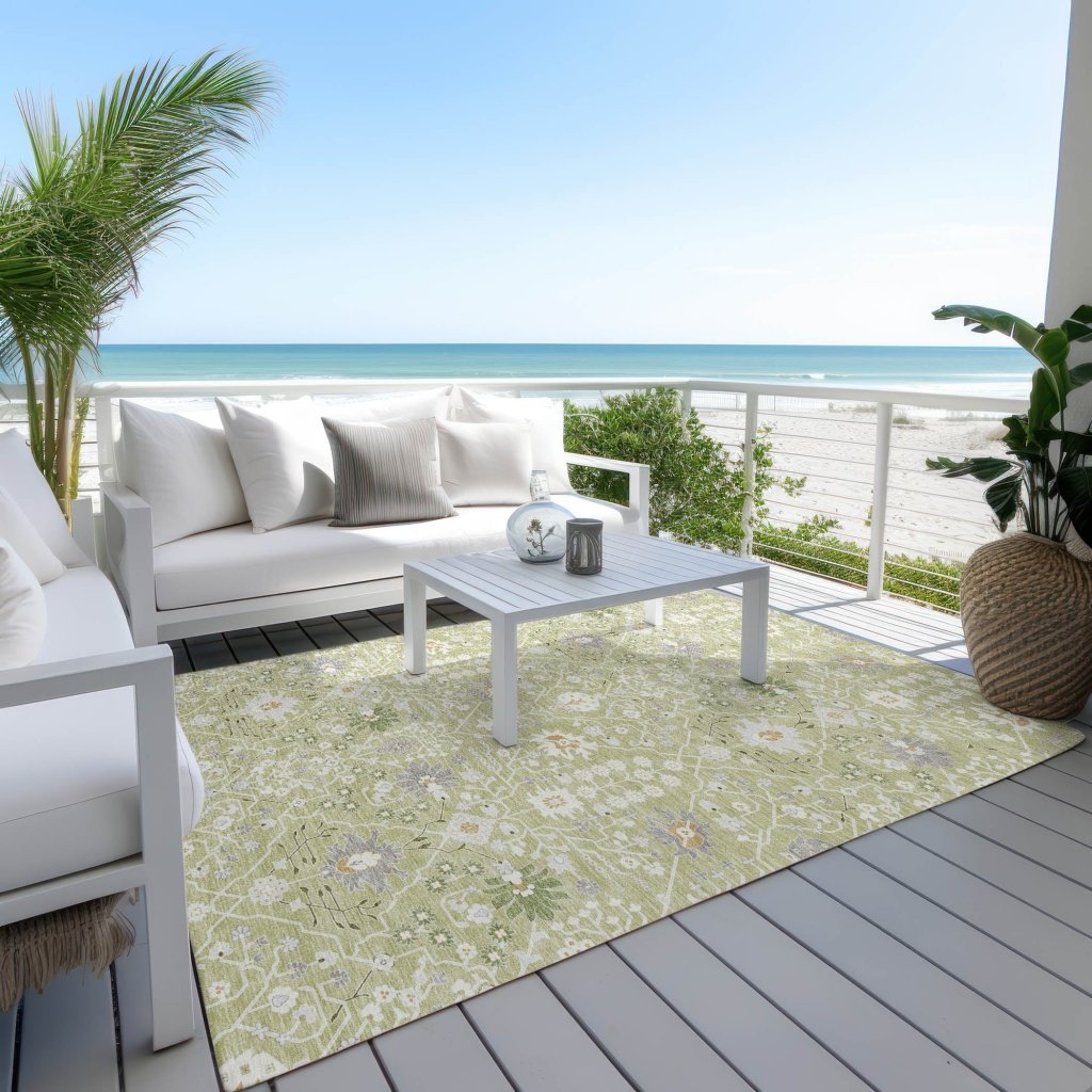 LOOMLAN Rugs Elara Green Washable Indoor-Outdoor Rug