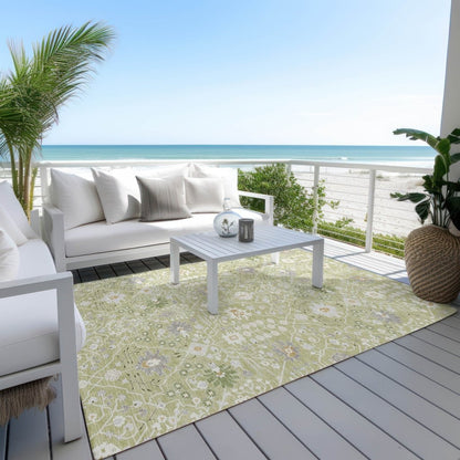 LOOMLAN Rugs Elara Green Washable Indoor-Outdoor Rug