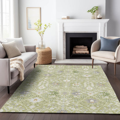LOOMLAN Rugs Elara Green Washable Indoor-Outdoor Rug