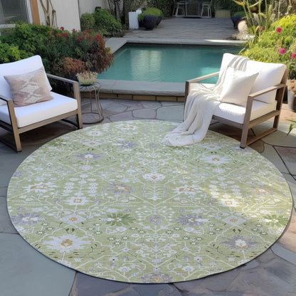 LOOMLAN Rugs Elara Green Washable Indoor-Outdoor Rug
