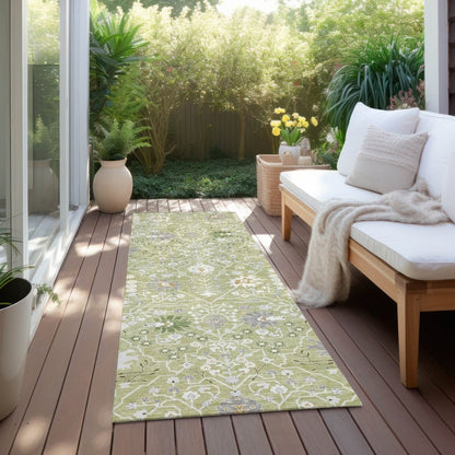 LOOMLAN Rugs Elara Green Washable Indoor-Outdoor Rug