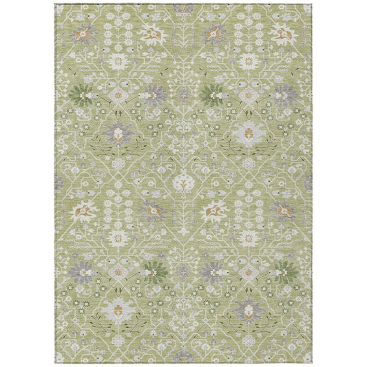 LOOMLAN Rugs Elara Green Washable Indoor-Outdoor Rug
