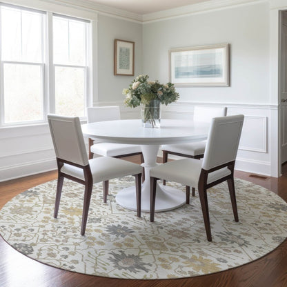 LOOMLAN Rugs Elara Ivory Washable Indoor-Outdoor Rug