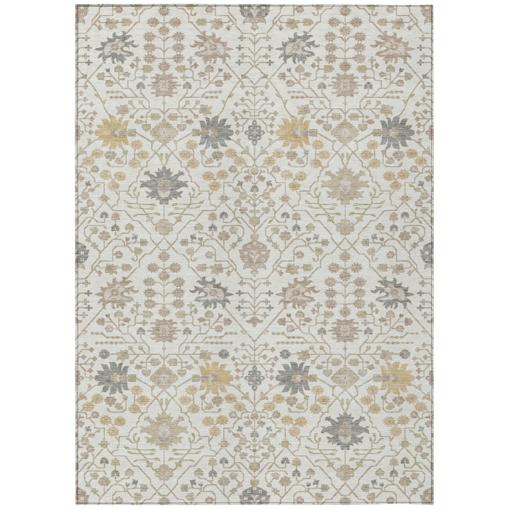 LOOMLAN Rugs Elara Ivory Washable Indoor-Outdoor Rug