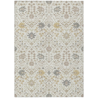 LOOMLAN Rugs Elara Ivory Washable Indoor-Outdoor Rug