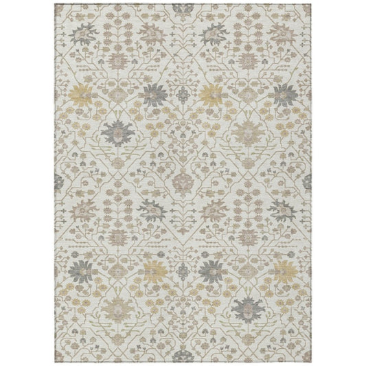 LOOMLAN Rugs Elara Ivory Washable Indoor-Outdoor Rug