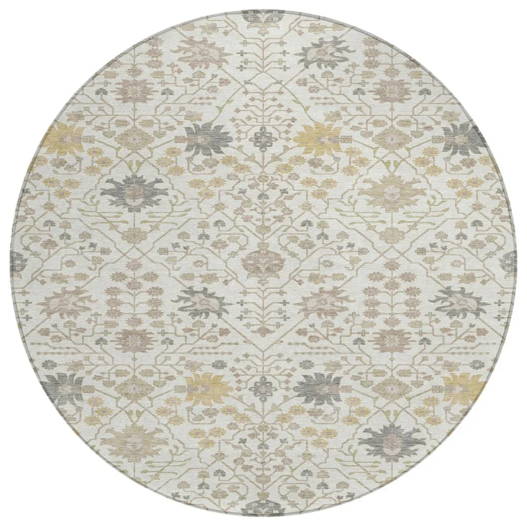 LOOMLAN Rugs Elara Ivory Washable Indoor-Outdoor Rug