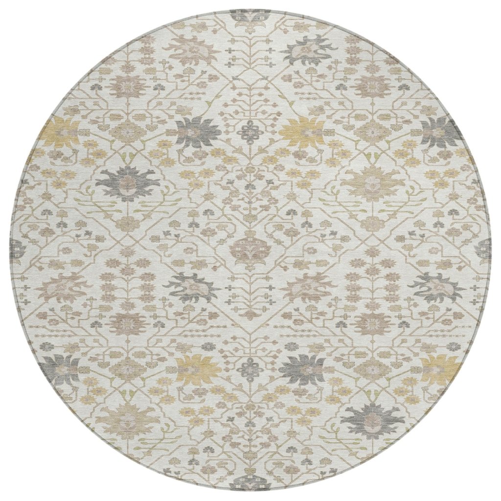 LOOMLAN Rugs Elara Ivory Washable Indoor-Outdoor Rug