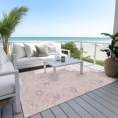 LOOMLAN Rugs Elara Pink Washable Indoor-Outdoor Rug
