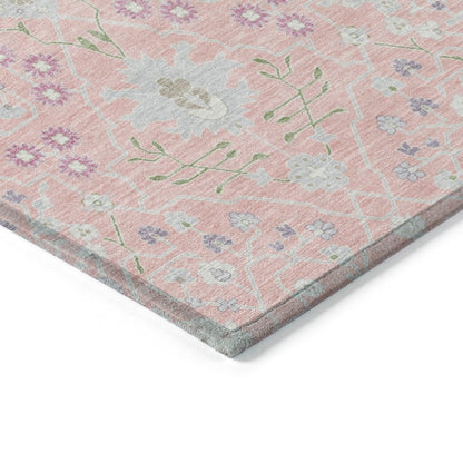 LOOMLAN Rugs Elara Pink Washable Indoor-Outdoor Rug