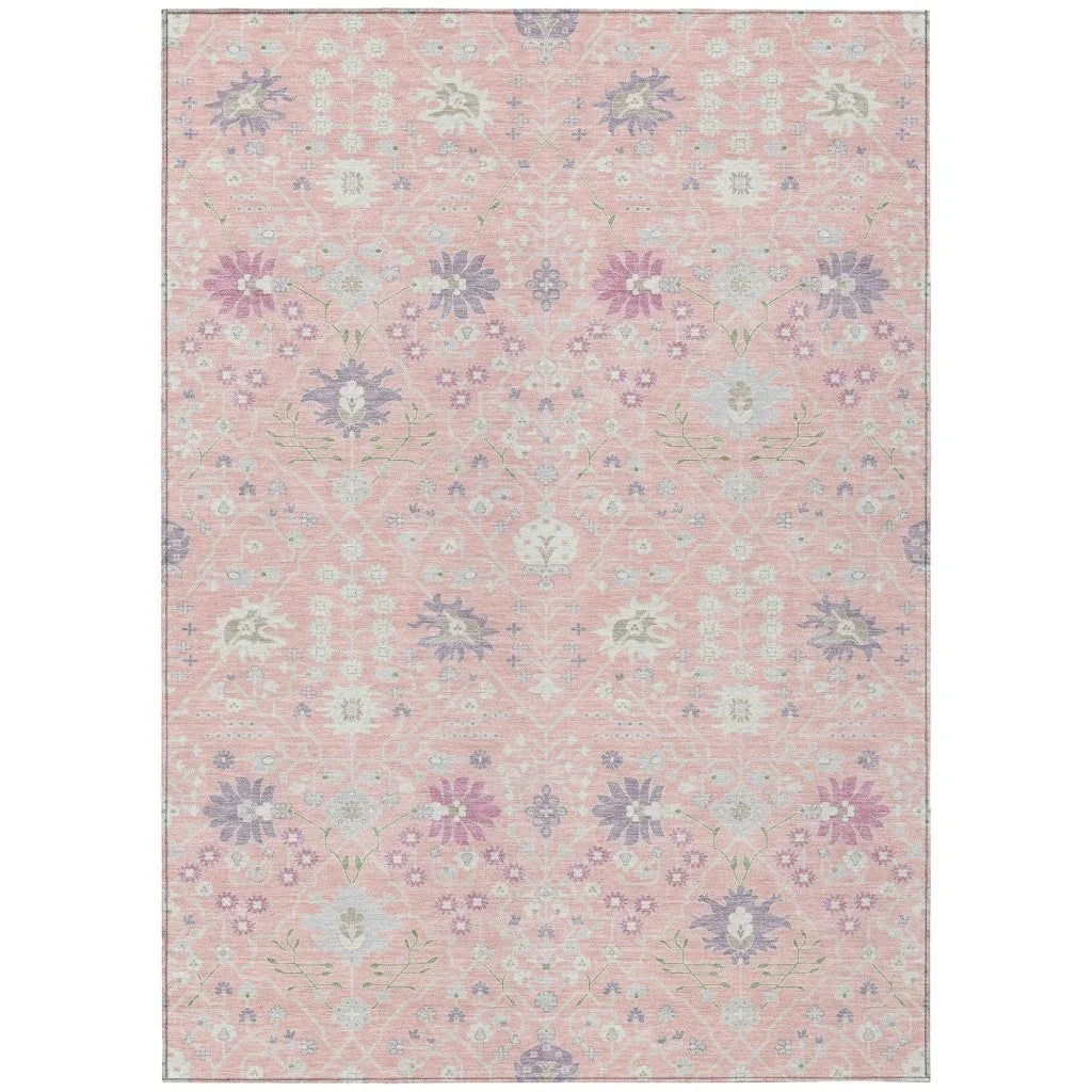 LOOMLAN Rugs Elara Pink Washable Indoor-Outdoor Rug