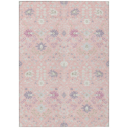 LOOMLAN Rugs Elara Pink Washable Indoor-Outdoor Rug