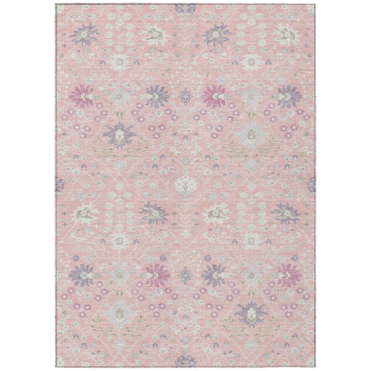 LOOMLAN Rugs Elara Pink Washable Indoor-Outdoor Rug