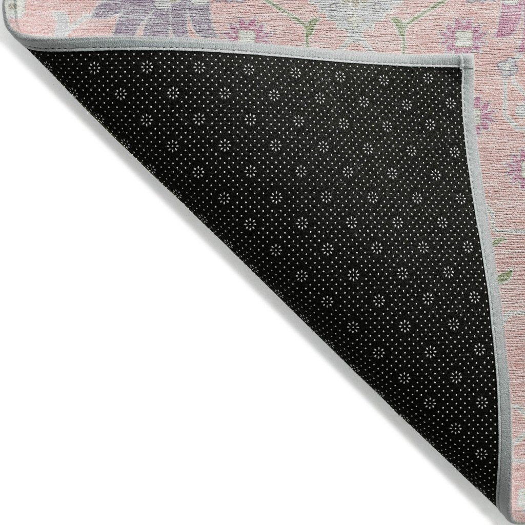 LOOMLAN Rugs Elara Pink Washable Indoor-Outdoor Rug