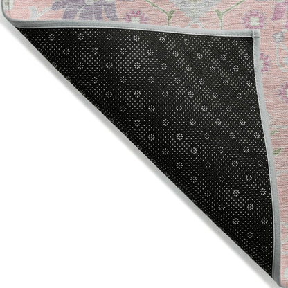 LOOMLAN Rugs Elara Pink Washable Indoor-Outdoor Rug