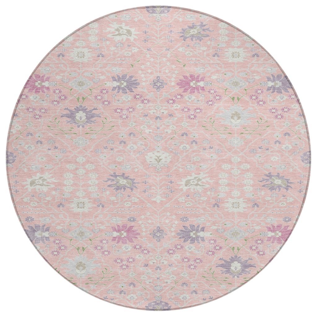 LOOMLAN Rugs Elara Pink Washable Indoor-Outdoor Rug