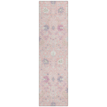 LOOMLAN Rugs Elara Pink Washable Indoor-Outdoor Rug