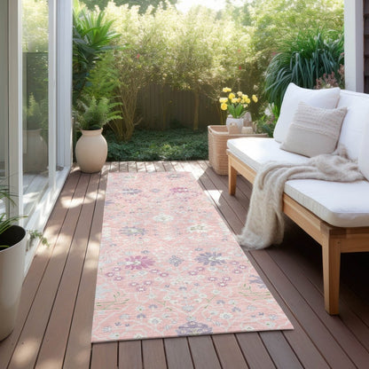 LOOMLAN Rugs Elara Pink Washable Indoor-Outdoor Rug