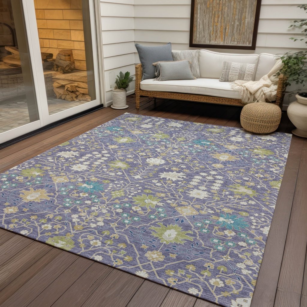 LOOMLAN Rugs Elara Purple Washable Indoor-Outdoor Rug