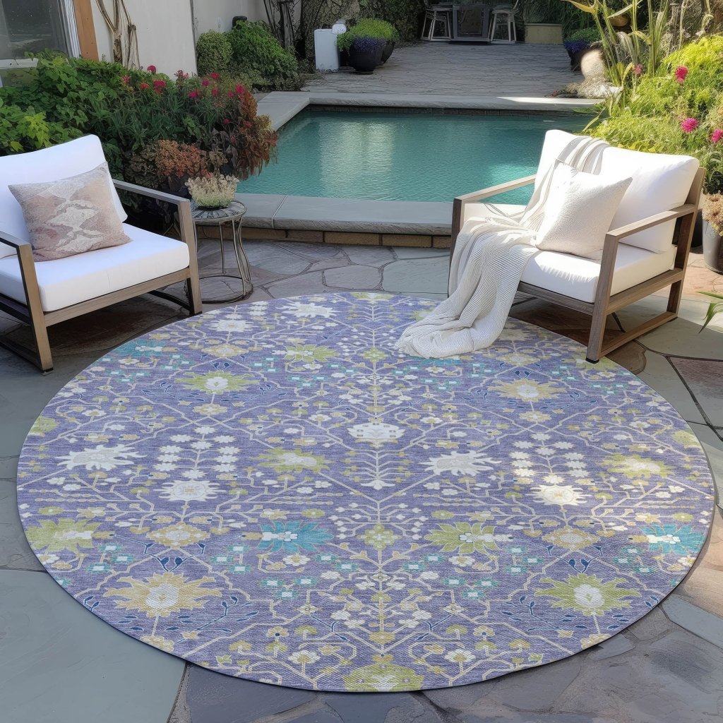 LOOMLAN Rugs Elara Purple Washable Indoor-Outdoor Rug