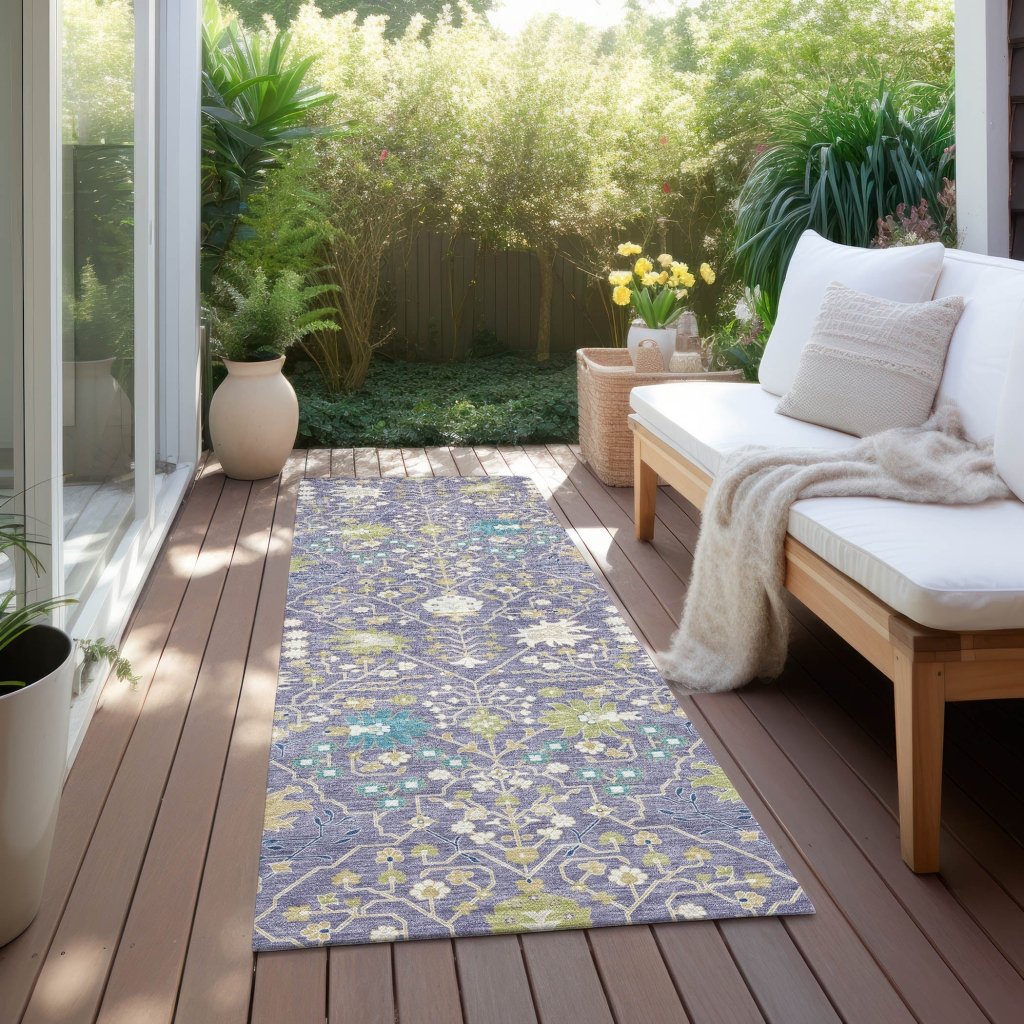 LOOMLAN Rugs Elara Purple Washable Indoor-Outdoor Rug