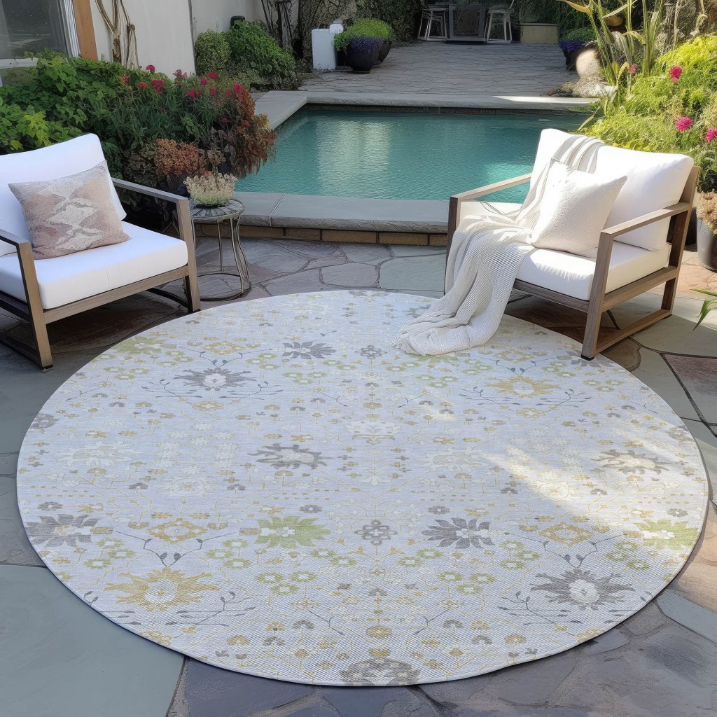 LOOMLAN Rugs Elara Silver Washable Indoor-Outdoor Rug
