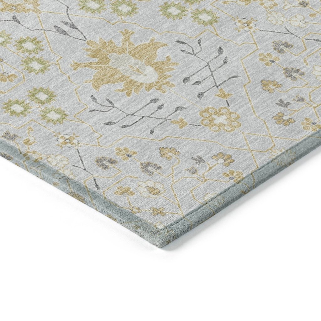 LOOMLAN Rugs Elara Silver Washable Indoor-Outdoor Rug