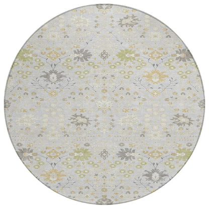 LOOMLAN Rugs Elara Silver Washable Indoor-Outdoor Rug