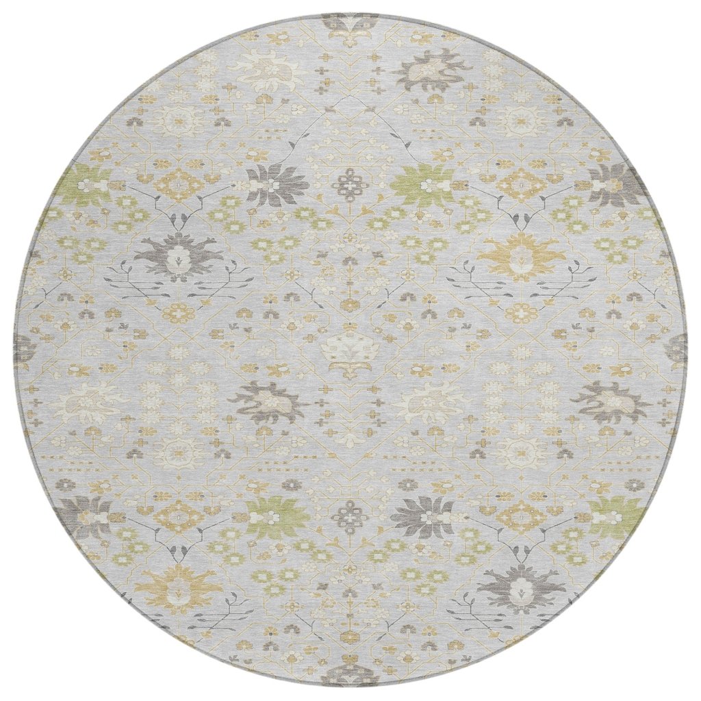 LOOMLAN Rugs Elara Silver Washable Indoor-Outdoor Rug