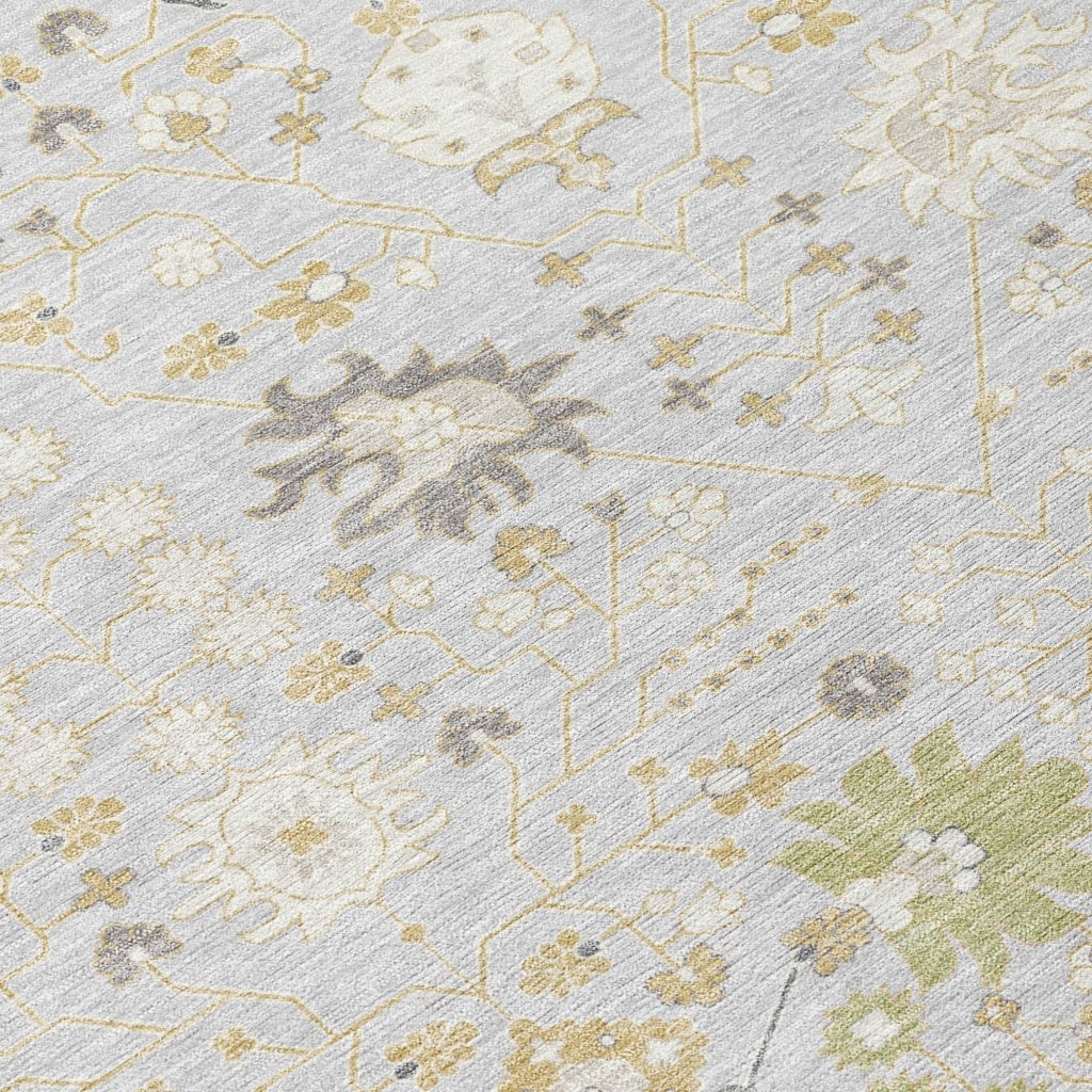 LOOMLAN Rugs Elara Silver Washable Indoor-Outdoor Rug