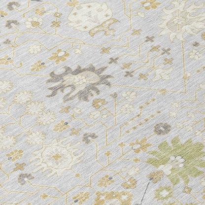 LOOMLAN Rugs Elara Silver Washable Indoor-Outdoor Rug