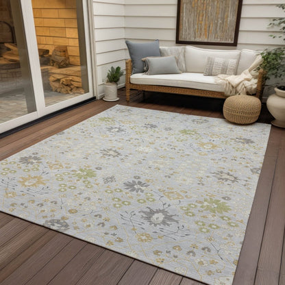 LOOMLAN Rugs Elara Silver Washable Indoor-Outdoor Rug