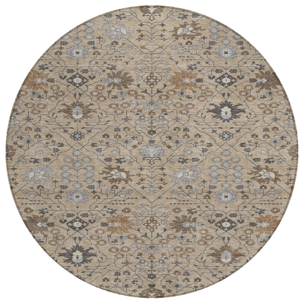 LOOMLAN Rugs Elara Taupe Washable Indoor-Outdoor Rug