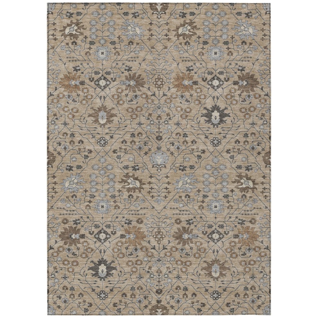 LOOMLAN Rugs Elara Taupe Washable Indoor-Outdoor Rug