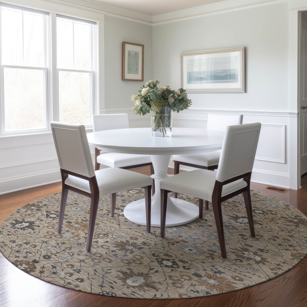 LOOMLAN Rugs Elara Taupe Washable Indoor-Outdoor Rug