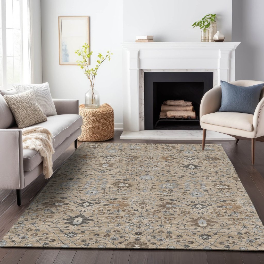 LOOMLAN Rugs Elara Taupe Washable Indoor-Outdoor Rug
